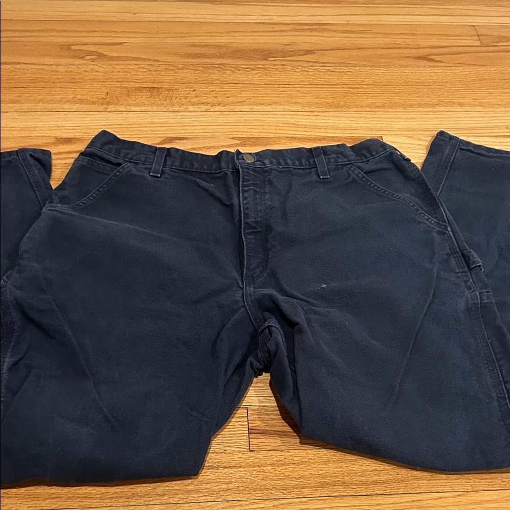 Men's Black Carhartt Loose Original Fit Pants 38W x 32L